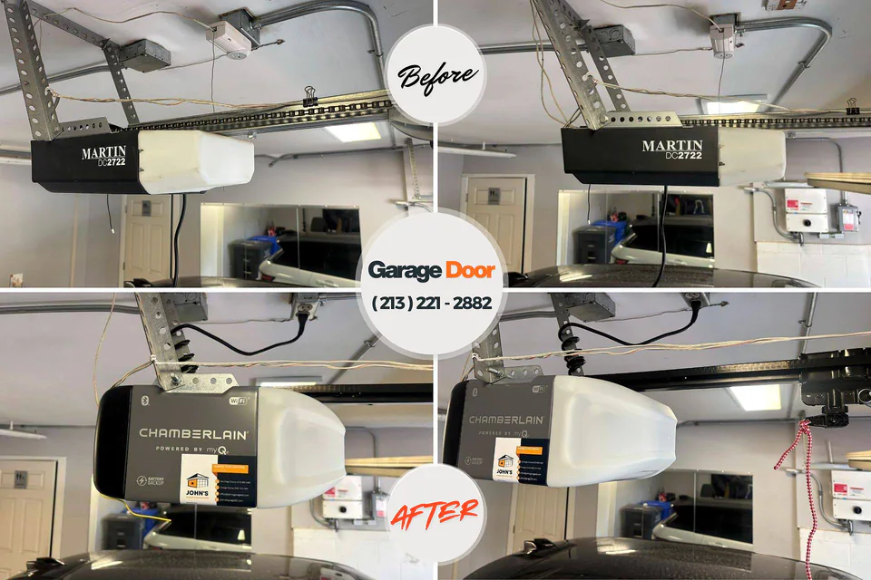 Before and after: garage door repair Big Sandy, TX